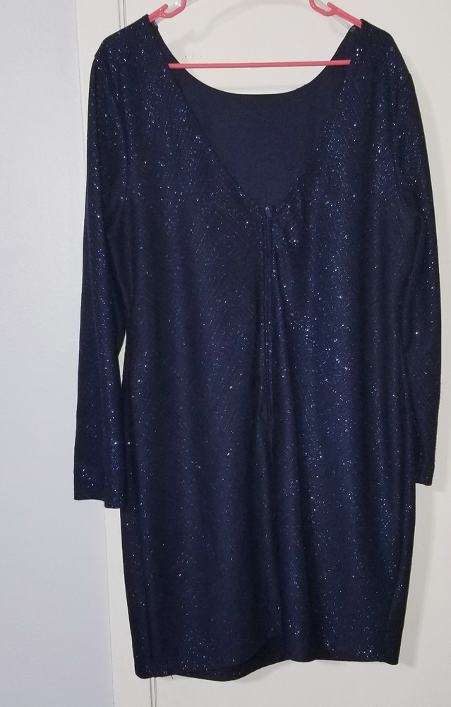 Navy blue bodycon glitter dress